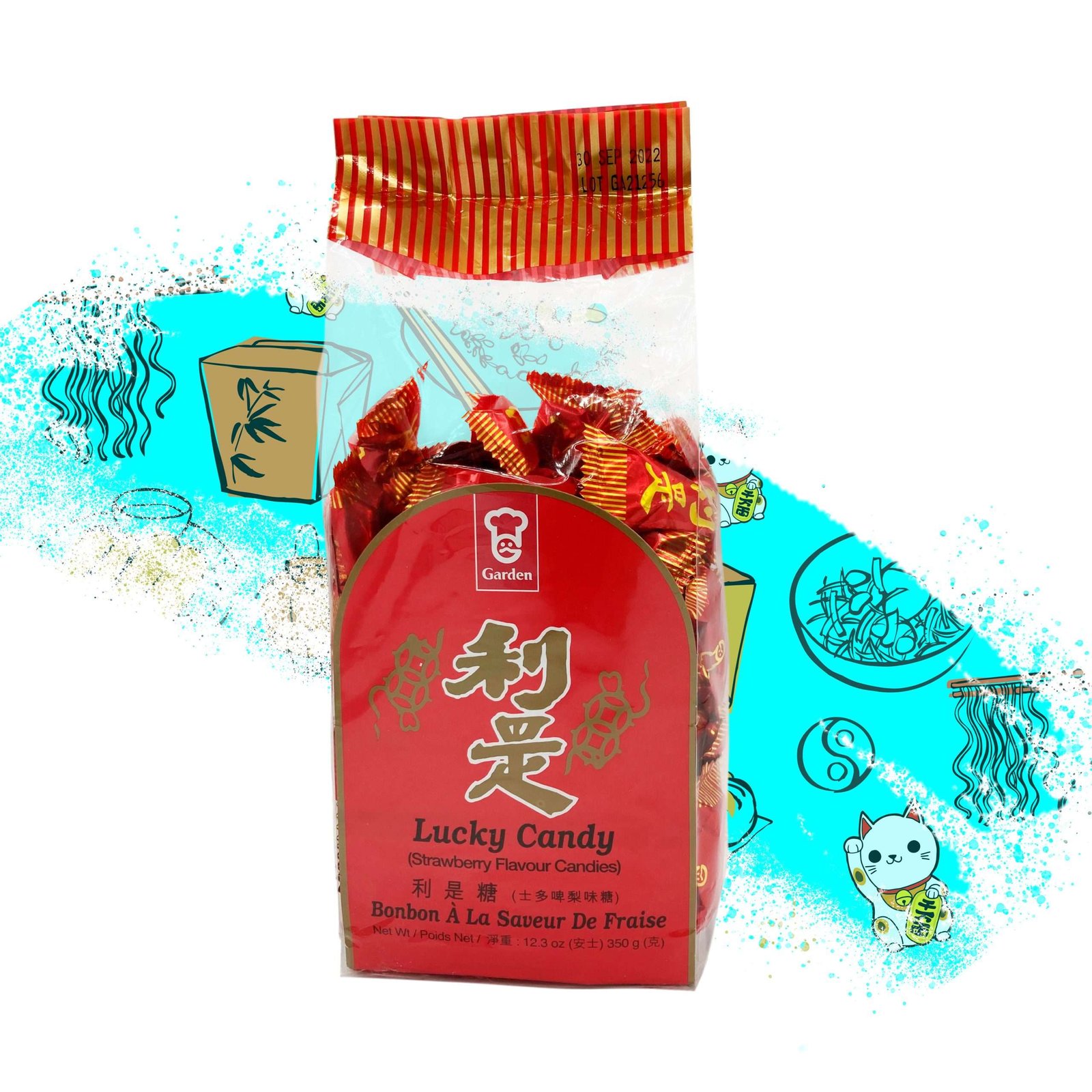 LUCKY CANDY DULCE DE SUERTE FRESA 350G A00217