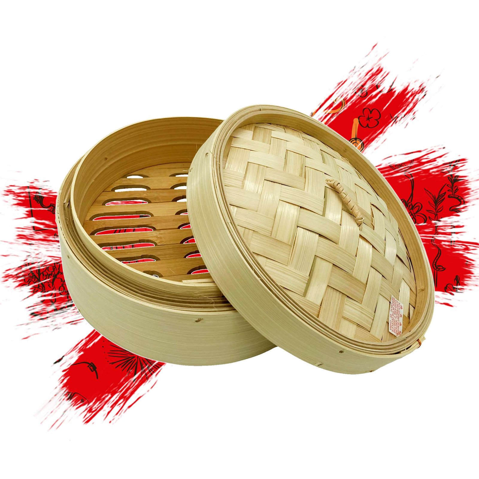 Canasta d'bamboo vapor 10" A00382