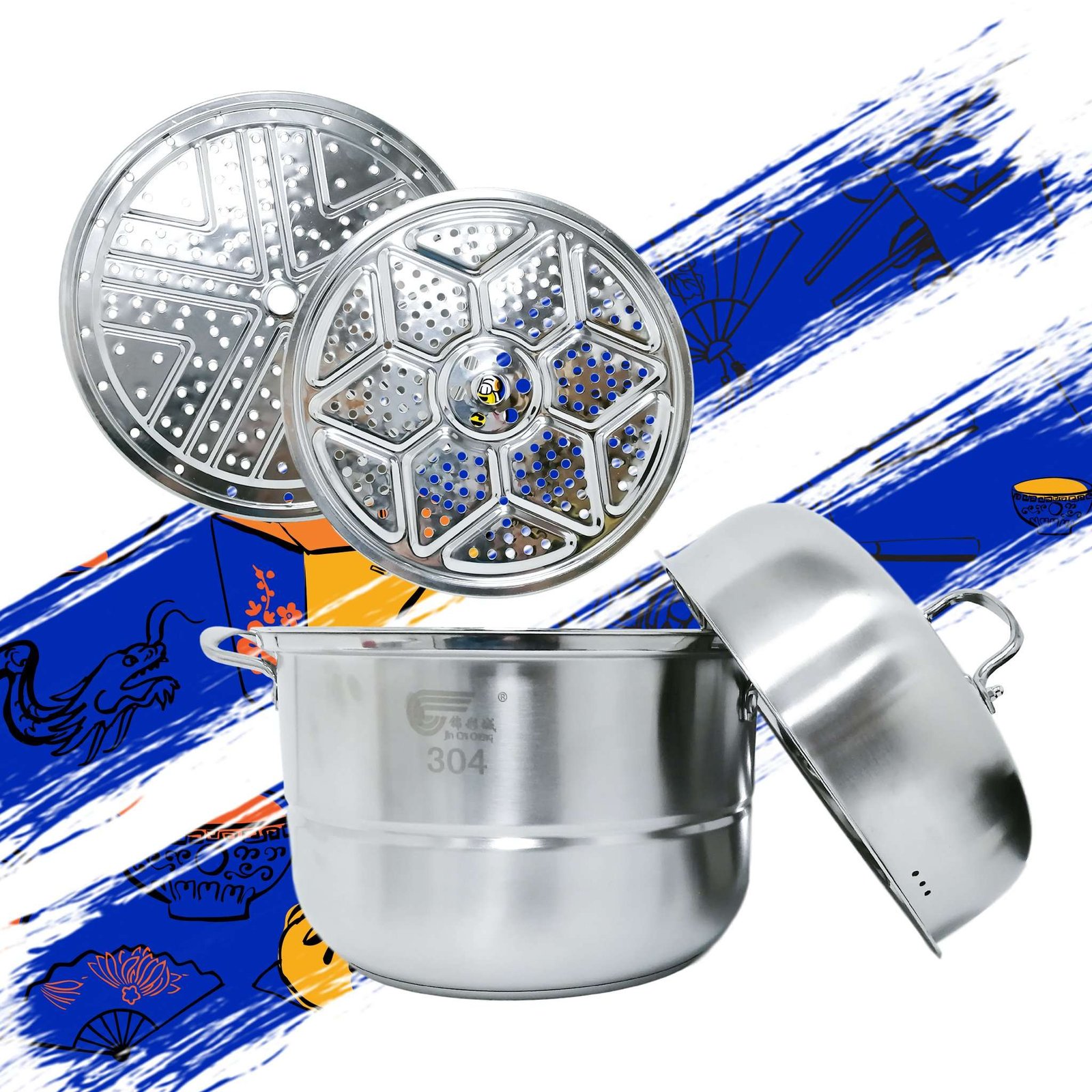 VAPORERA DE ACERO INOXIDABLE 2 CAPAS A00385