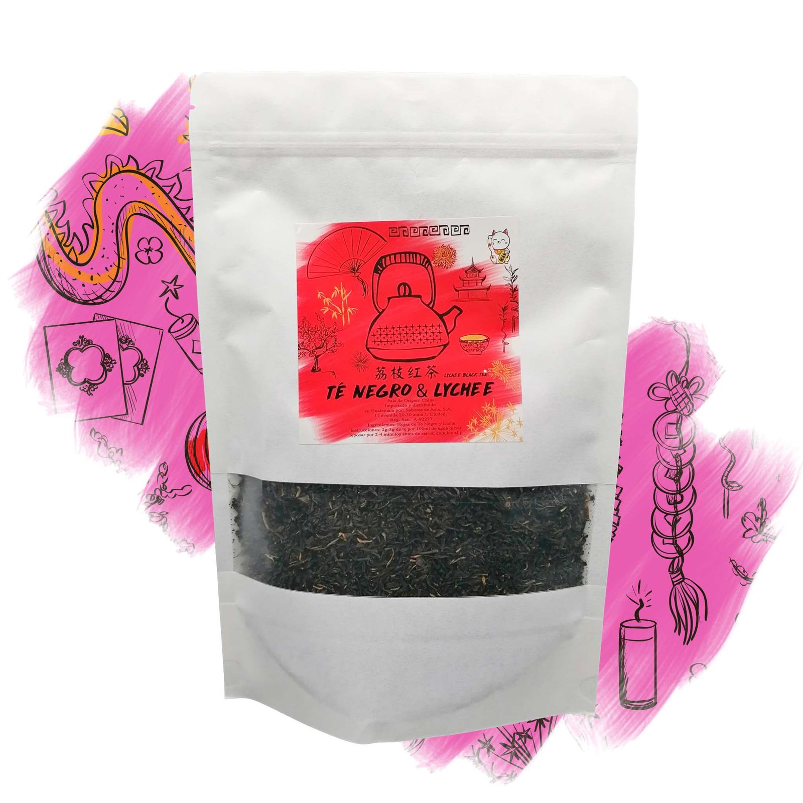 TE NEGRO DE LYCHEE 1/2LB A01396