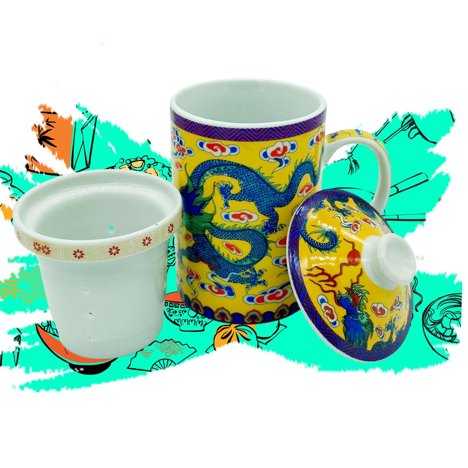 TAZA PORCELANA CON INFUSOR A02668