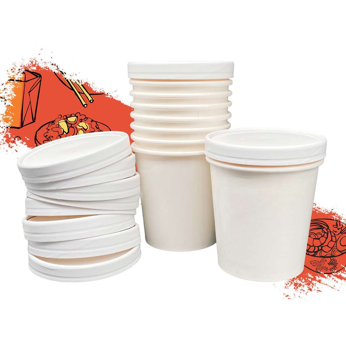 RECIPIENTE PAPEL PARA SOPA 16OZ. WHITE 10U A03839