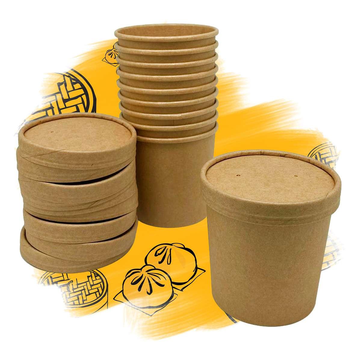 RECIPIENTE KRAFT PARA SOPA 12OZ. 10U. A03840