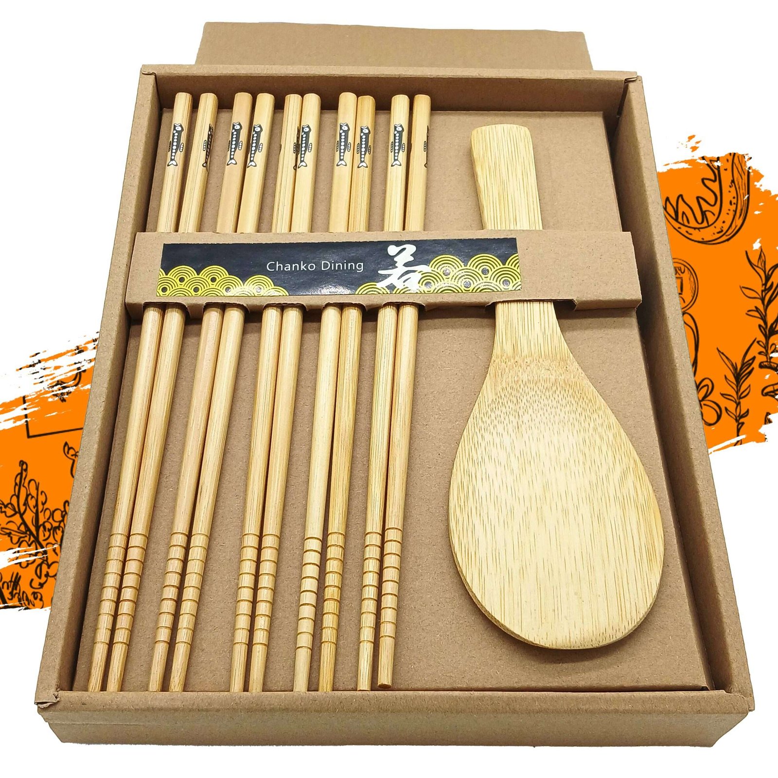 CHOPSTICKS 5PARES CUCHARA A04364