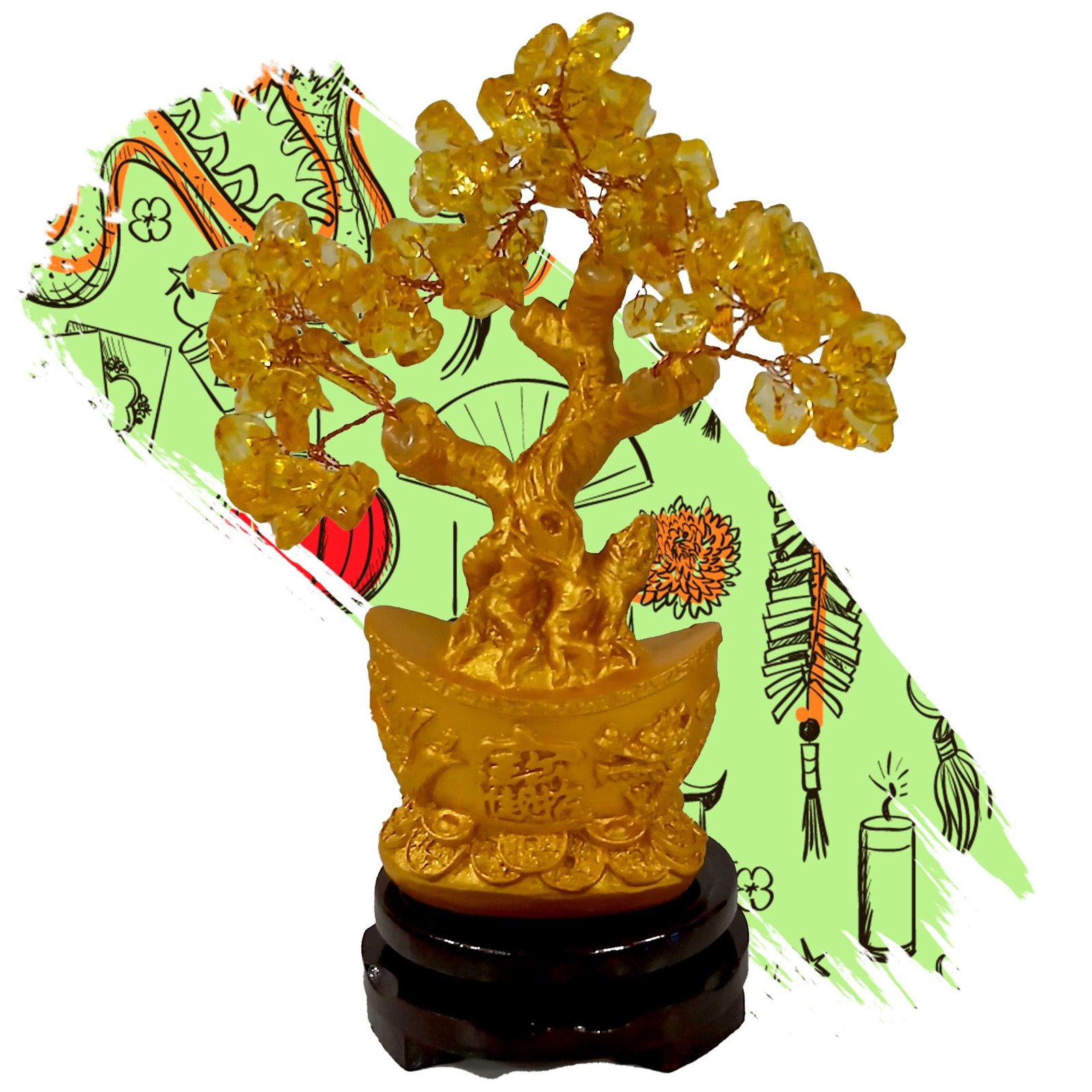 ARBOL DEL DINERO DORADO 18 X 14 A05058